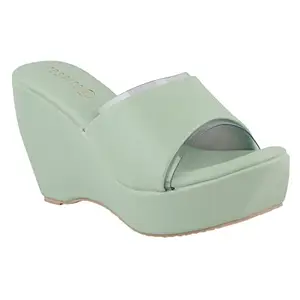Respiro Womens Green Women's Wedge Heels Green Wedge Sandal - 6 UK (RES-KA-W-08 Green)