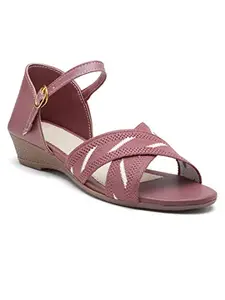Carrito Women's Fashion Sandals | Flat Sandal| Trendy & Comfortable for all Formal & Casual Occassions (Peach, numeric_3)