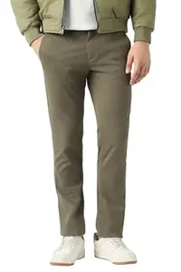 Van Heusen Men's Mid Rise Premium Cotton Slim Fit Casual Trouser Chinos