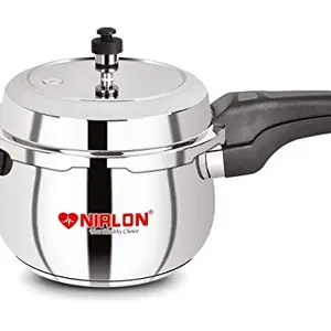 NIRLON Sandwich Bottom Induction Friendly Outer Lid Stainless Steel Pressure Cooker, 3 Litre