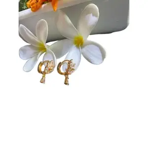 Women Gold Plated Floral Earrings for Girls and Women New Latest Collection Stone Clip-on Earring