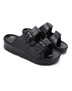 BERSACHE Flip-Flop Men Slipper (Black, Numeric_8)