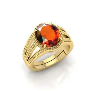 3.25 Ratti to21.25 Gomed Stone Original Certified Hessonite Gold Plated | Adjustable Ring/Anguthi With Lab Certificate for Men and Women A1+++Quality…