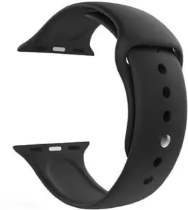 Creations Retail Soft band for Watch 38mm,40mm,41mm,42mm,45mm,46mm 44 mm Silicone Watch Strap (Black)