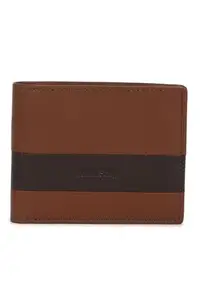 Allen Solly Men Brown Patterned Leather Wallet