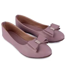 Casual Stylish Comfortable rexine Flat Bellies Shoes for Women and Grils Daily Use Wear Yellow (Peach, UK Footwear Size System, Adult, Women, Numeric, Medium, 5)