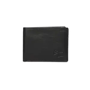 Spykar Men Black Leather Bi-Fold Wallet