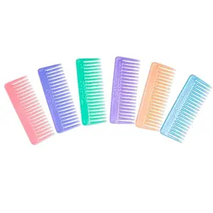 Zodiacs Wide-Tooth Hair gee Combs, Set of 6, Pastel Colours, Detangling and Styling