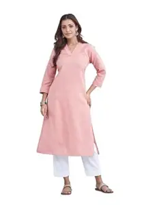 Fabindia Pink Cotton Long Kurta