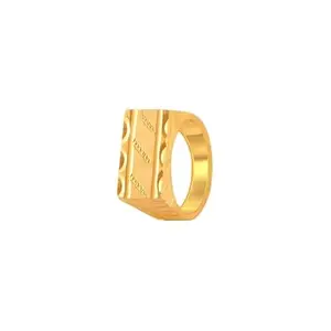 Pradeep jewellers, Square Signet Ring, 22K Gold Plated, Traditional Etched Design