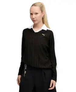 PUMA , Women, T7 Relaxed Long Sleeve Polo, Black, XS (63214101)