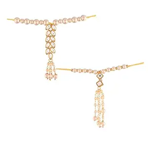 I Jewels Pearl Hanging Lumba Bracelet For Bhabhi/Sister (R024-25Lco)(Pack Of 2 Pcs) For Women