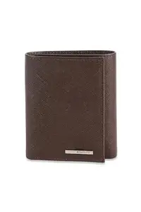 Allen Solly Men Brown Textured Genuine Leather Wallet