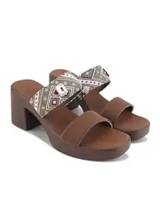 SELFIEE Stylish Embroidered Straps with Crystal Stone Comfortable Festive & Party Block Heel Sandals Womens And Girls