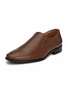HiREL'S Men's Brown Leather Formal Shoes-6 UK/India (39 EU) (hirel1550)