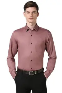 Peter England Men's Slim Fit Shirt (PESFOSLB123551_Pink