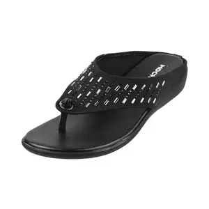 Mochi Women Black Casual Synthetic Sandals Uk/7 Eu/40 (32-651)