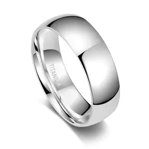 TIGRADE 2mm 4mm 6mm 8mm Titanium Ring Plain Dome High Polished Wedding Band Comfort Fit Size 3-15,8mm,Silver,Size 9