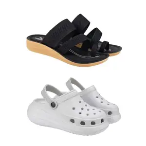 SPORTER Extra Soft Classic Casual wear with Flexibility Technology Heel Combo for Women's/Girl's(6140+1958)(6) Multicolor