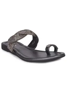 Bata 5712 JAE TOE RING GUNMETAL Toe Ring Slipper for WOMEN | Perfect for casual and formal occasions | walking | Lightweight | Comfortable Size- 4