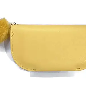 Hand Purse for Women/Girls |Girls' Stylish PU Leather Wallet with Tassel, Zipper Pocket, Multi-Slots, in Yellow Colour (W1)