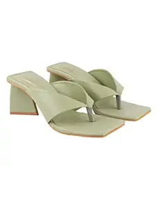 Shoetopia Women & Girls Comfortable Casual Block Heels/Chic/Green/UK5