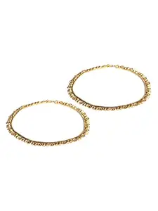 Priyaasi Gold Plated Floral Anklets