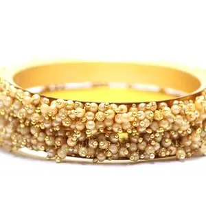 JASAK Pearl & Moti Bangles for Women & Girls Traditional Fashion (2.4, Gold)