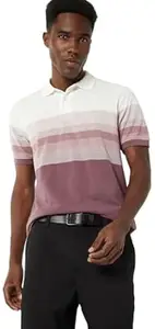 Max Men's Half Sleeves Regular Fit Striped Polo T-Shirt