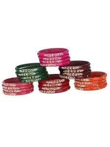 Somil Stylish Glass Bangles/Kada Collection - Perfect For Festivals, Work, And Parties. Traditional Yet Modern Designer Pieces For Women And Girls, Pack Of 24