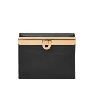 Fossil Women Leather Penrose Black Card Case Sl8288001