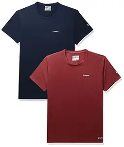 Charged Brisk-002 Melange Round Neck Sports T-Shirt Rust Size 2Xl And Charged Endure-003 Chameleon Spandex Knit Round Neck Sports T-Shirt Navy Size 2Xl