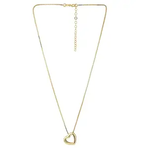 Carlton London Women's Western Brass Women Gold-Plated CZ Studded Pendant with Chain FJN3974