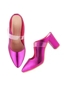 TRYME Comfortable Stylish Alluring Mules Light Weight Trendy Block Heels For Women & Girls