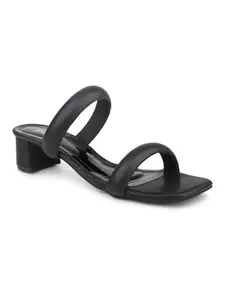 Inc.5 Women Black Open Toe Block Heels