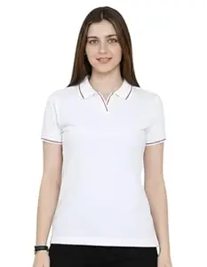 Scott International Women’s Cotton Polo T-Shirt | Half Sleeve Plain Collar Tee | Stylish Casual Top | Plain T-Shirt for Girls | Workwear for Office & Casual Wear