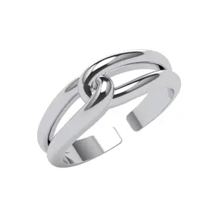 Clara Pure 925 Sterling Silver Promise Knot Men Ring |Size Adjustable, Platinum Plated | Gift for Men & Boys