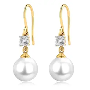 Peora Gold Plated Pearl & Crystal Studded Drop Earrings Ethnic Jewellery for Women