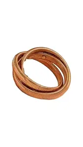 Karishma Kreations Hip Hop Gold Plated Spiral Thick Triple Snake Three-layer Bracelet for Women Men