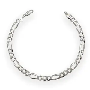 JewelYaari™ Pure 925 Sterling Silver Italian Sachin Figaro Bracelet for Men womens, girls, and boys 8.5 Inches(13.5 Gm) mens silver bracelets