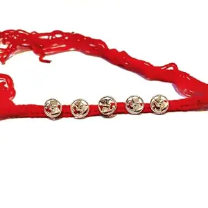 Om Damru Mahakal Silver Plated Thread Bracelet | Handmade Festival Band with Spiritual Charms for Brother | Raksha Bandhan Gift for Men