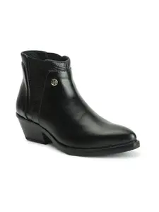 Elle Women's Fashionable Slip-On Boots Colour-Black, Size-UK 4