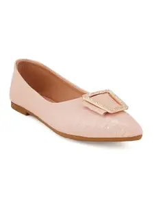 ELLE Women Ballerinas,Nude,UK-4