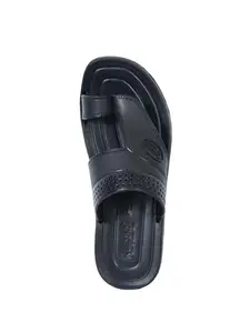 Rupani PVC Synthetic Mens Slippers Comfortable, Lightweight, and Durable Casual Footwear for Everyday Wear, Color: Black (Design 1- Black, UK Footwear Size System, Adult, Men, Numeric, Medium, 8)