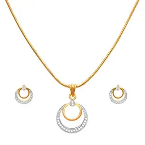 JFL - Jewellery for Less Beautiful American Diamond Pendant set With Rope Chain for Women & Girls- Valentine Latest Love,Valentine