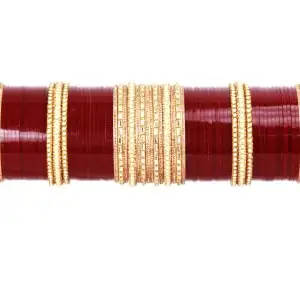 IMPREXIS STORE IMPREXIS STORE Traditional Punjabi Bangles Set for Women/Girls MaroonChuda for Any Occasion... (2.8)