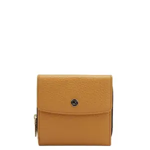 Da Milano Mini Leather Wallet for Women - Apricot Crush
