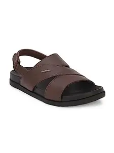 San Frissco Men's Sandal with Cushioned Footbed/Ultra Soft Lightweight Durable Chappal for Outdoor Indoor Use/Festive Ethnic Wedding Slip on Slippers for Men - 9 (Brown)