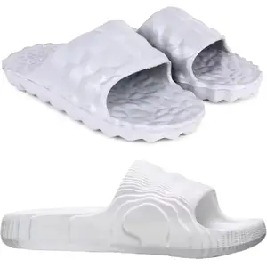 Pampy Angel Combo Pack of 2 Slipper/Flip Flops/Slides/Clogs/Sandals with Adjustable Back Strap for Men,(Diamond-Grey,Addi-M-White),9 (UK/India)