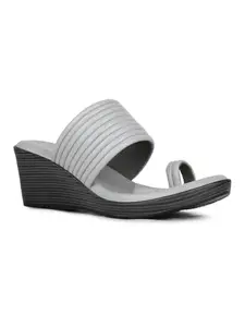 Inc.5 Womens Grey Solid Round Toe Party Wear Heel Mules